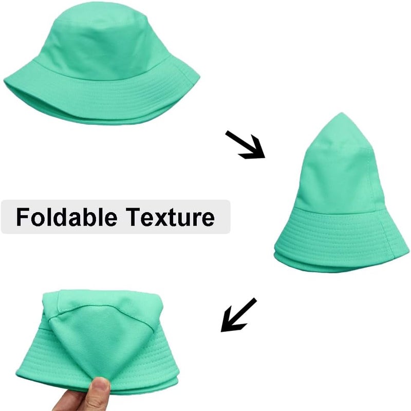 Wheebo Solid Color Bucket Hat for Women Summer Beach Fishmen Hat for Lady Adult Unisex Cotton Cap…… - Image 3